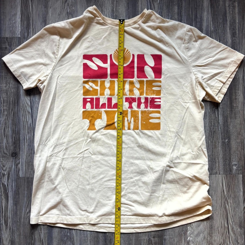 Goodfellow & Co Sunshine All The Time Graphic T-Shirt XL Beige Retro Sun Tee - Picture 3 of 6